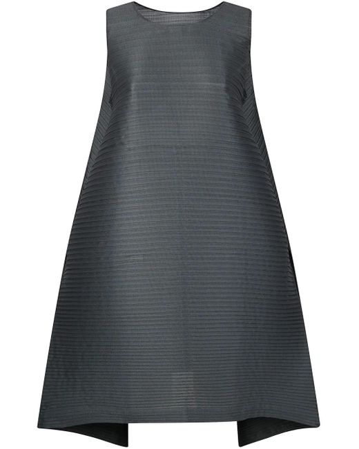 Issey Miyake Gray Paneled Pleats Dress