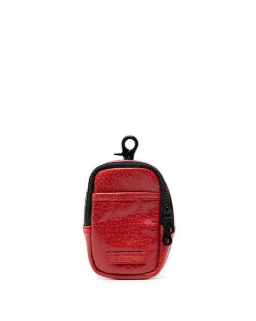 Private Stock Red Kew Zip Leather Pouch for men