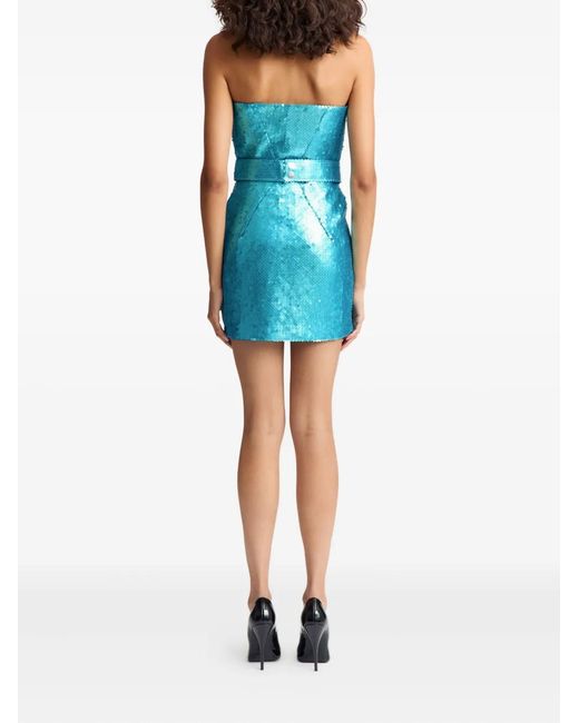16Arlington Blue Sequin Belted Mini Dress