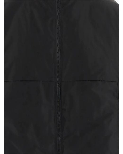 Aspesi Black High-Collar Zip-Front Bomber Jacket