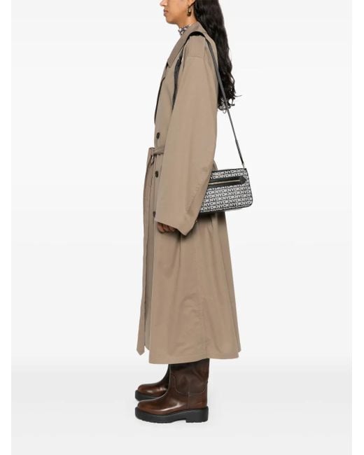 DKNY Black Bryant Ave Monogram-Pattern Cross Body