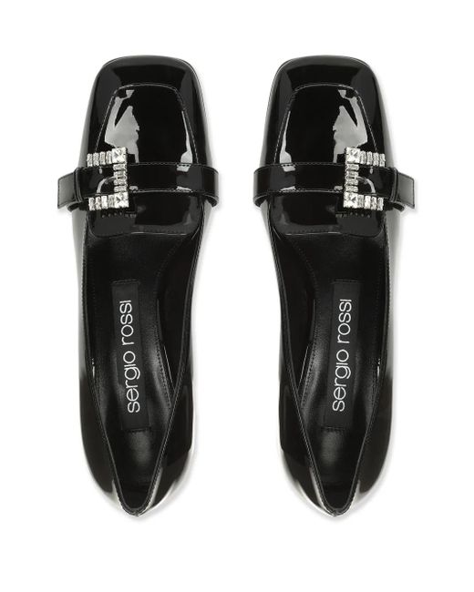 Sergio Rossi Black Twenty Buckle Pumps