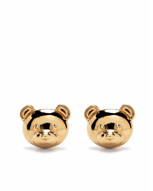 Moschino Metallic Teddy Bear Earrings