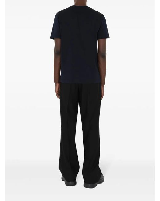 Burberry Blue T-Shirt With Logo for men