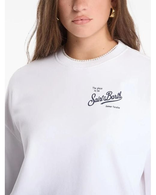 Mc2 Saint Barth White Stardust Logo-Print Sweatshirt