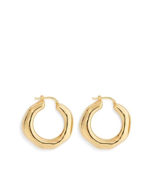 Jil Sander Metallic Sculpted Hoop Design Earrings