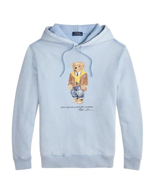 Felpa Polo Bear Con Cappuccio di Polo Ralph Lauren in Blue da Uomo