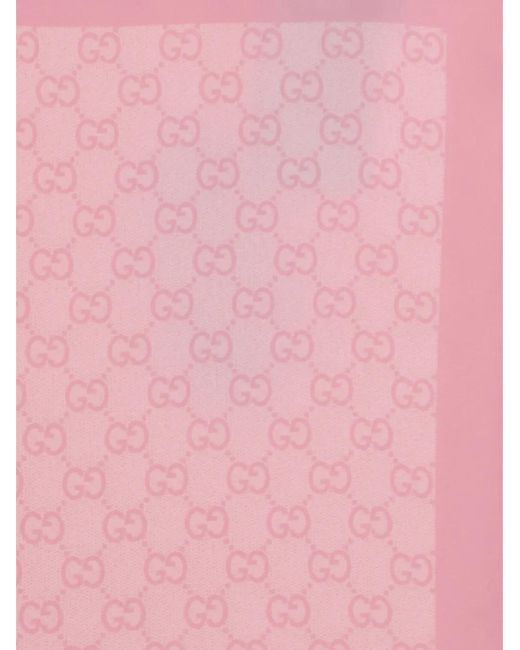 Gucci Pink Gg Silk-Twill Scarf