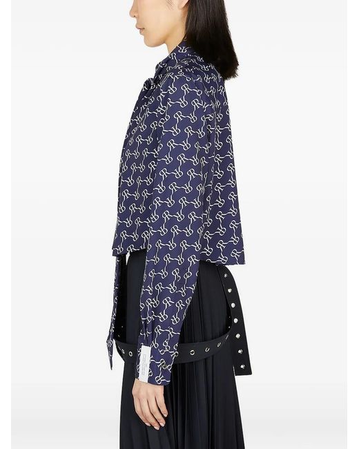 ROKH Blue Monogram-Pattern Shirt