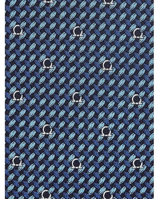 Ferragamo Blue Patterned Tie for men