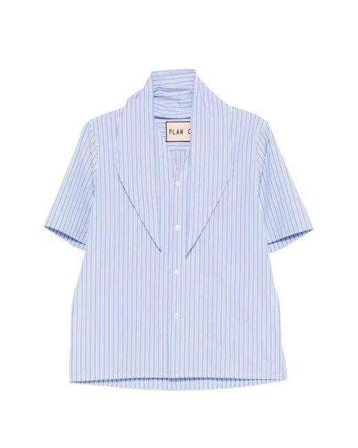 Plan C Blue Striped Shirt