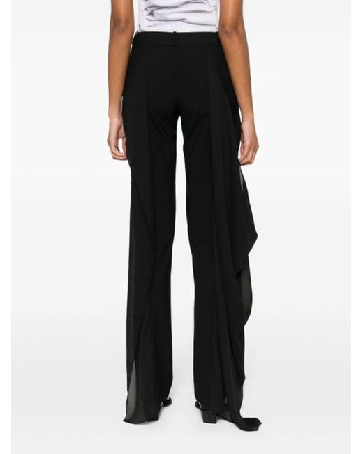 Coperni Black Draped-Detail Tailored Trousers