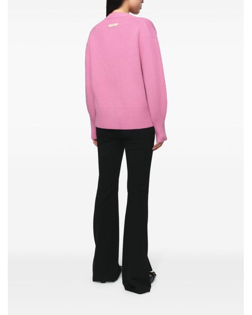 Apparis Pink V-neck Knit Cardigan