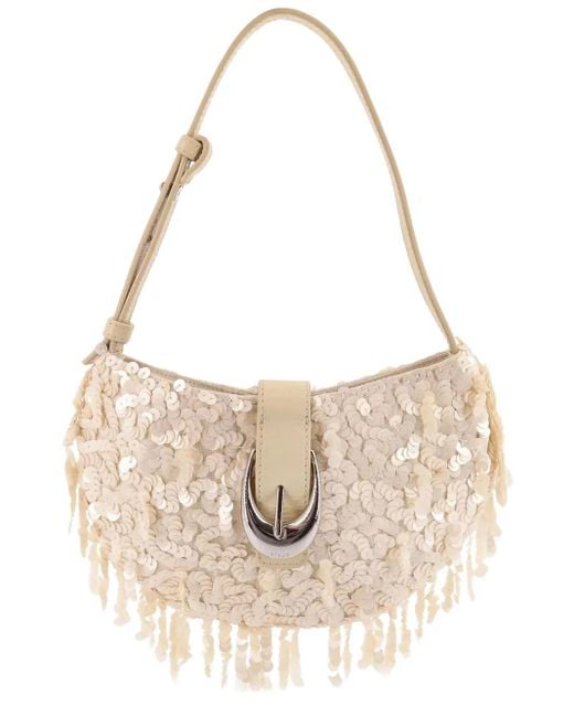 Staud Natural Alana Sequinned Shoulder Bag