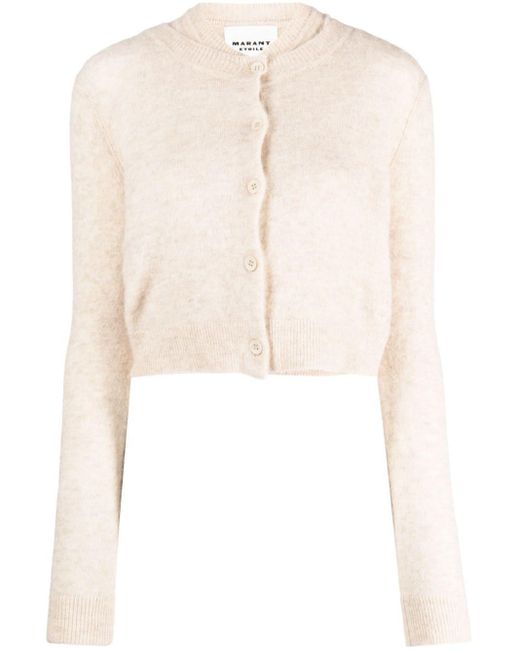 Isabel Marant Nita Button up Cropped Cardigan in Natural Lyst UK