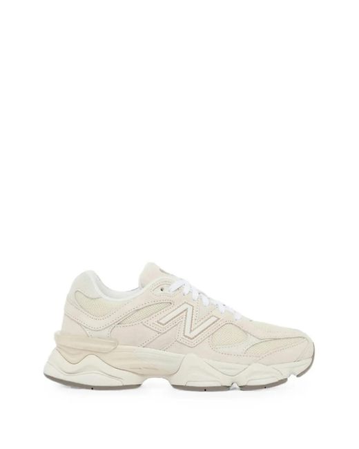 New Balance White 9060 Mesh-Panelled Sneakers