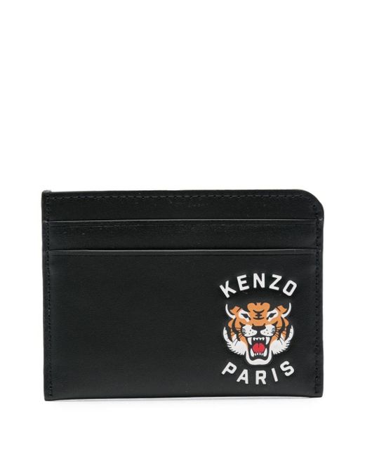 Portefeuille en cuir à logo embossé KENZO pour homme en coloris Black