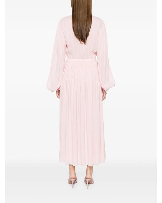 Giambattista Valli Pink Ruffled Midi Dress
