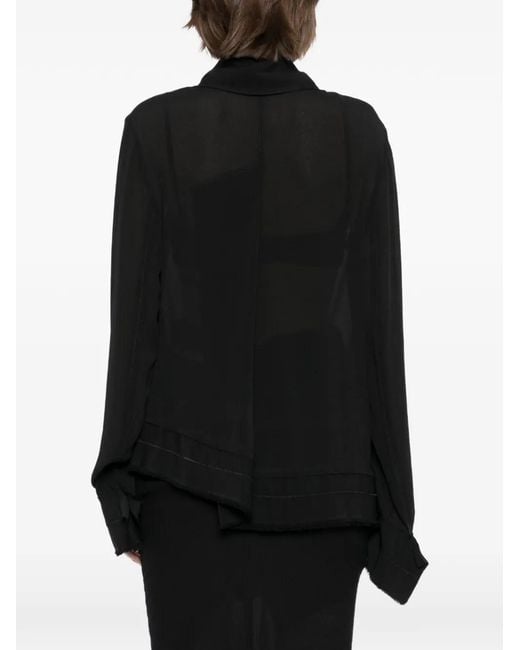 Yehuafan Black Twisted Blouse