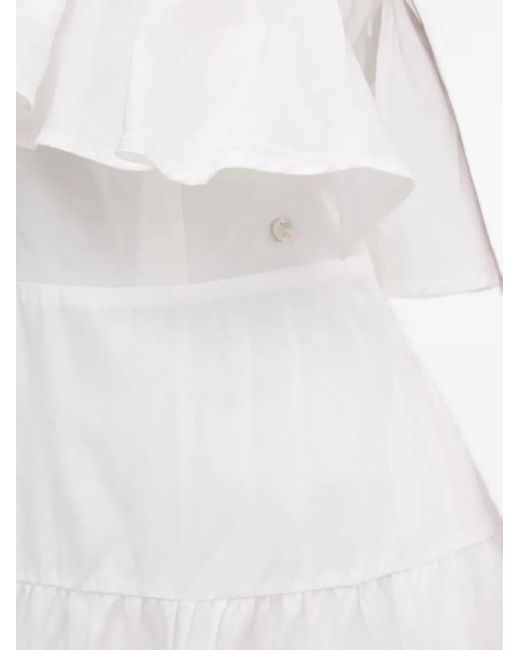 Abito Monospalla Con Ruches di Pedro Del Hierro Madrid in White