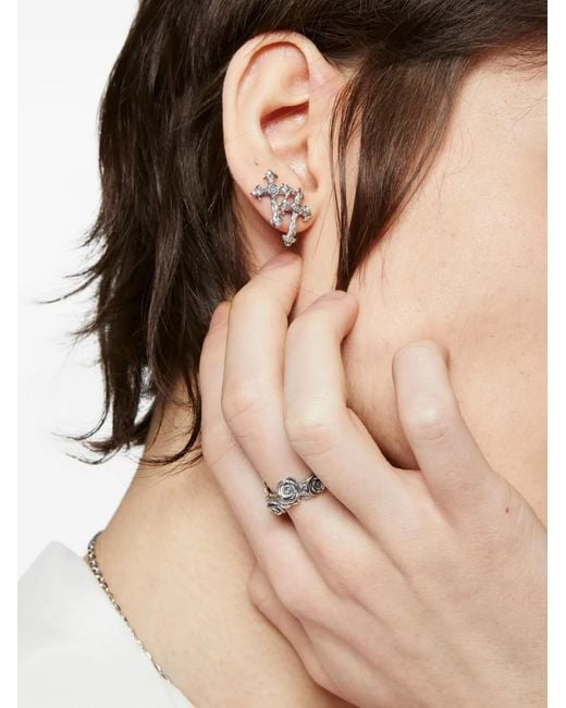 Emanuele Bicocchi Natural Rose Cross Stud Earrings for men