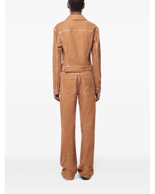 Rabanne Brown Contrast-Stitching Jacket