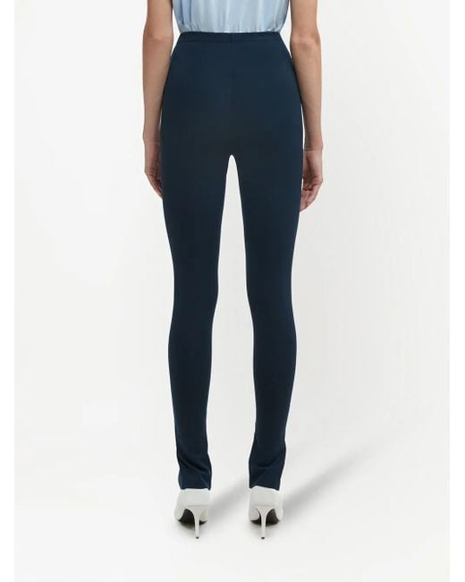 Wardrobe NYC Blue Front Ankle-Zip Leggings