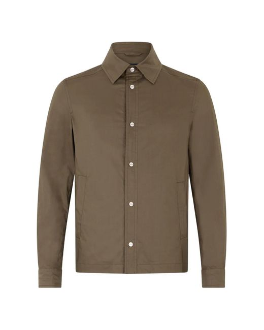 Herno Green Button-Front Shirt Jacket for men