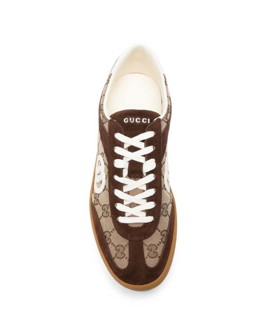 Gucci Brown G75 Lace-Up Sneakers for men