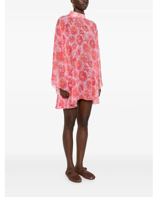 Styland Pink Floral-Print Mini Dress