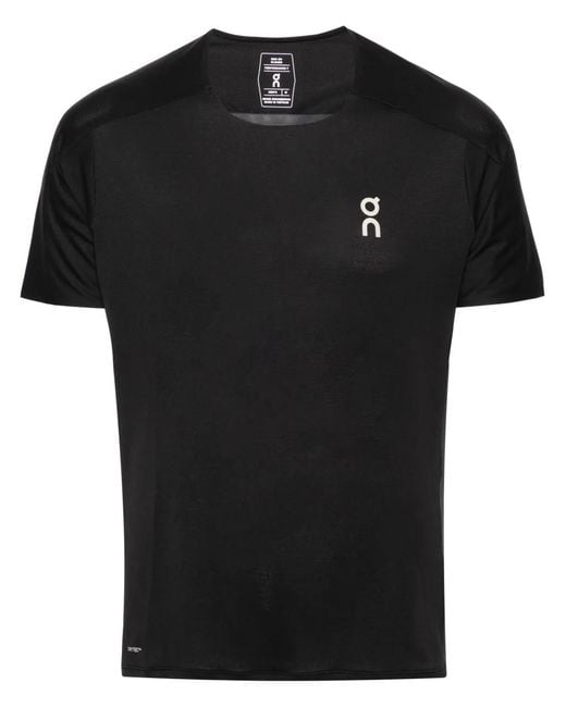 On Shoes Black Performance-T Panelled-Design T-Shirt for men