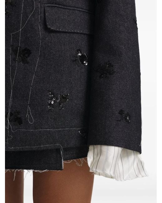 CuAnna Black Sequin-Embellished Blazer