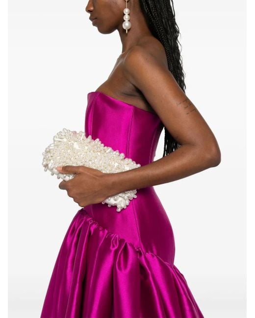 Robe Longue En Satin Solace London en coloris Pink
