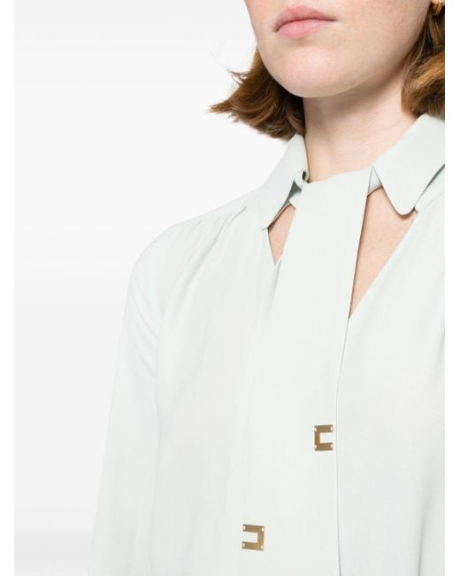 Blusa con fiocco di Elisabetta Franchi in White