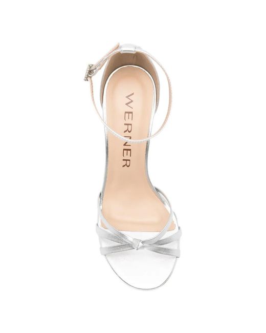 Werner White Knotted Strap Sandals