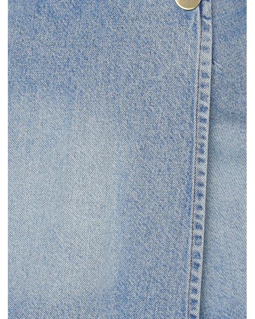 ARMANI EXCHANGE Blue Wrap-Front Denim Shorts