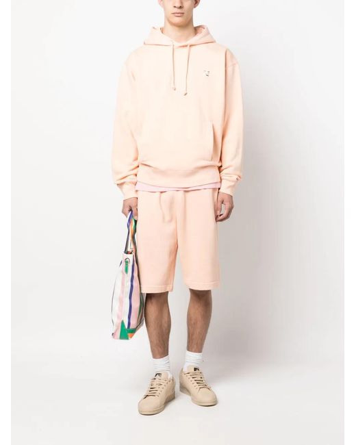 Maison Kitsuné Natural Fox-Patch Cotton Shorts for men