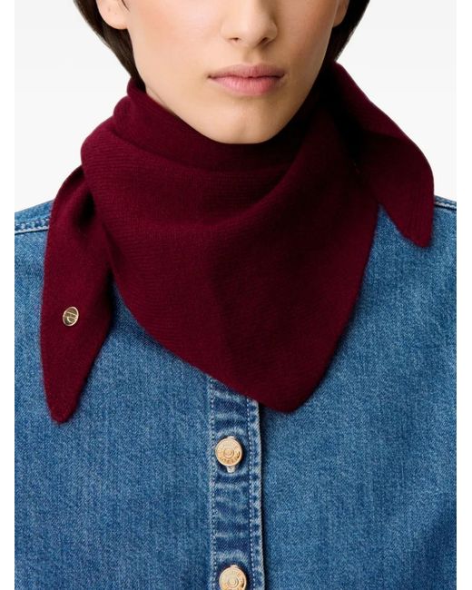 Claudie Pierlot Purple Triangular Wool Scarf