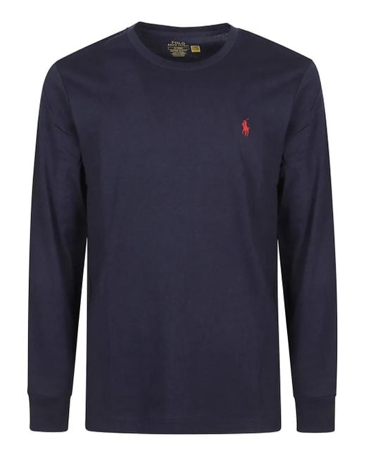 Polo Ralph Lauren Long-Sleeve Polo Shirt in Blue for Men | Lyst UK