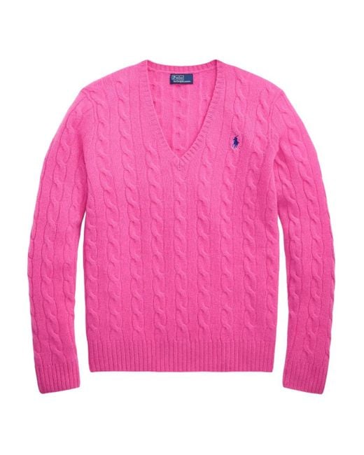 Polo Ralph Lauren Pink Pullover Mit Zopfmuster