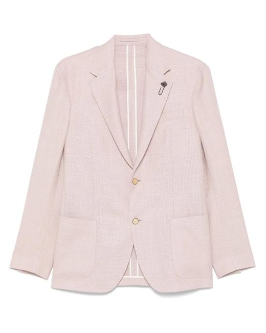 メンズ Lardini ブローチディテール ジャケット Pink