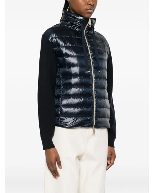 Herno Black Quilted Zip-Fastening Jacket