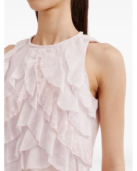 B+ AB White Bluse Mit Einsatz