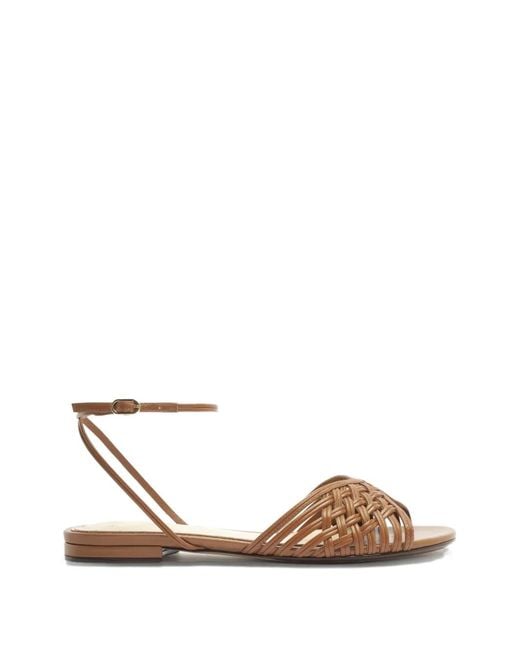 Alexandre Birman Brown Lilian Woven Ankle-Strap Sandals