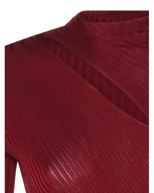 Self-Portrait Red Cut-Out Midi Dress