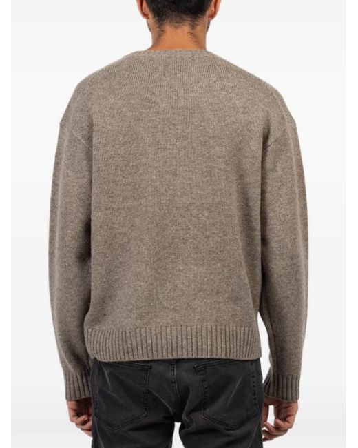 FRAME Gray Ribbed Knit Sweater for men