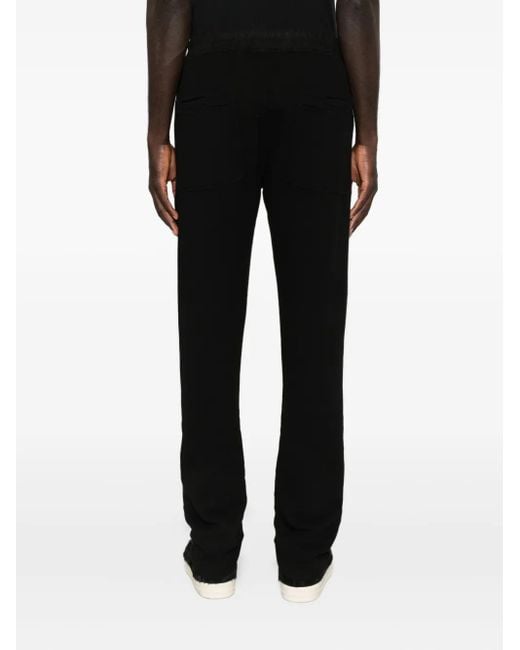 Rick Owens Black Drawstring Cotton Trousers for men