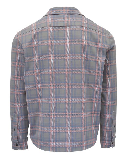 Faherty Brand Gray Patch-Pocket Check-Pattern Shirt for men
