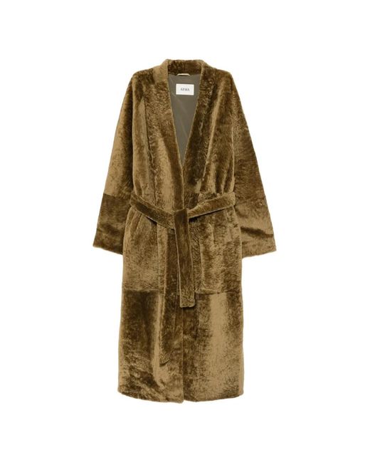 Arma Natural Dilan Belted Leather Coat