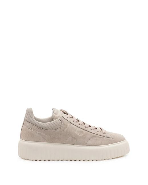Hogan White H-Stripes Platform Low-Top Sneakers for men